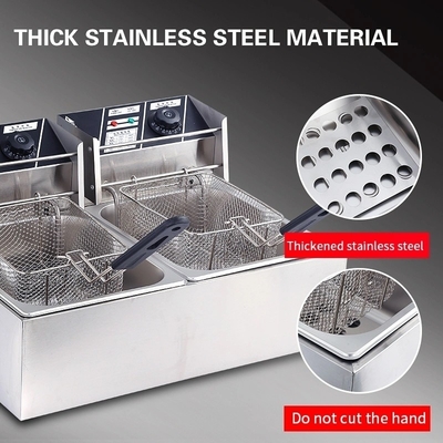 Friteuse électrique commerciale pour la cuisson des repas 405X241X204mm