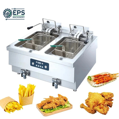 Double friteuse en acier inoxydable pour la cuisson et la cuisson simultanée dans les environnements industriels