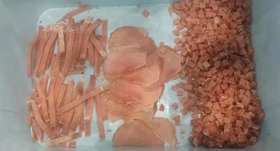 Machine à découper des bandes de viande congelée avancée sans effort et précise pour la transformation de la viande