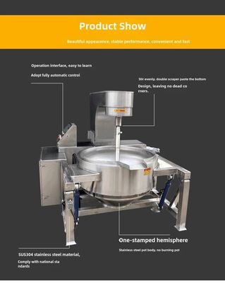 Machine de mélangeur de cuisson planétaire à vapeur de sauce de curry industrielle automatique sur mesure