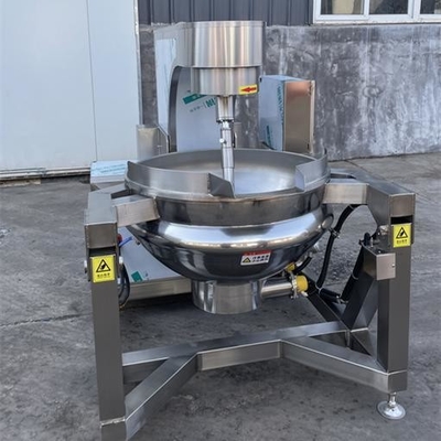 Couches de veste bouilloire industrielle de cuisson de viande à grande capacité et mélange automatique