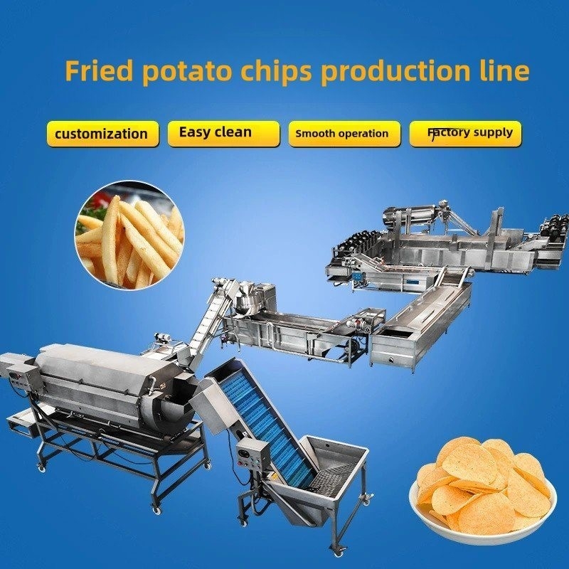 Ligne de production de frites et de frites congelées entièrement automatique Capacité 300 kg