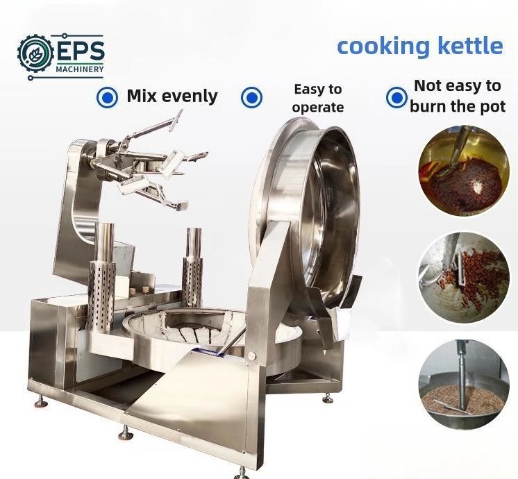 380V 1200*900*900 Cuisinière à sauce aux bonbons Mixeur de transformation alimentaire Agitateur Cuisinière chauffage au gaz